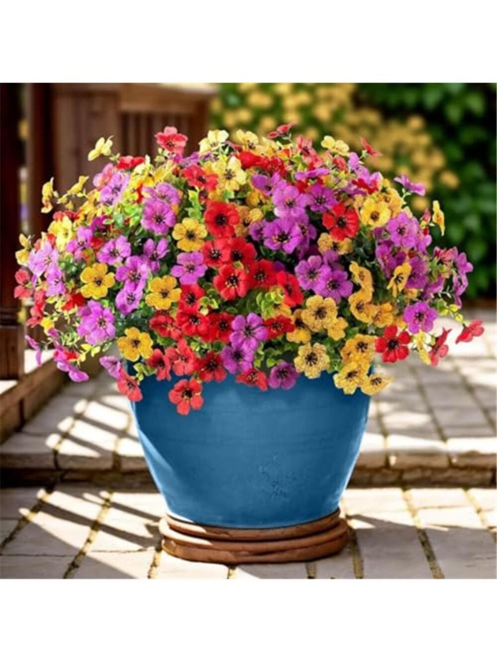 Artificial Outdoor Flowers UV Resistant Fake Plant Porch Patio Garden Decor 13Pc